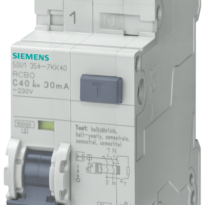 FI/LS switch, 10 kA, 1P+N, model AC, 30 mA, B character, internal: 25 A, Un AC: 230 V