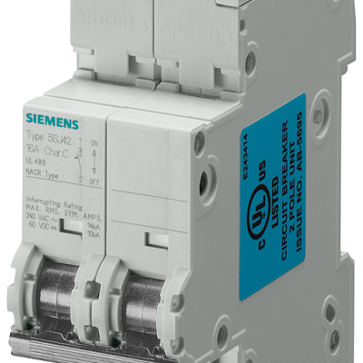 Circuit breaker 240V 14kA, 2 pole, C, 2A, depth=70mm, according to UL 489