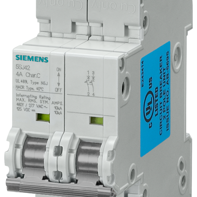 Small Circuit Breaker 480Y/277V 10kA, 2 Pole, C, 5A, UL 489 Compliant