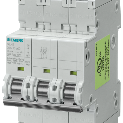 Circuit breaker 480Y/277V 10kA, 3 pole, C, 0.5A, compliant with UL 489