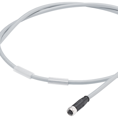 Power cable M8, prefabricated with M8 connector and M8 socket at both ends, 4-pin, length 0.3m