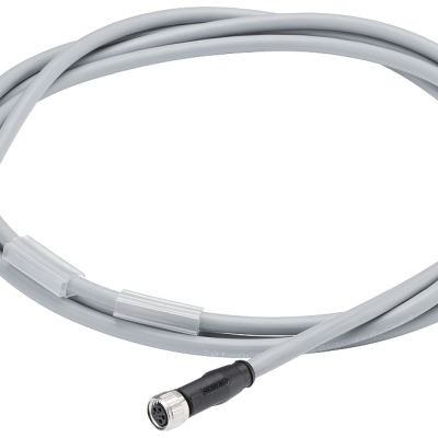 Power cable M8, prefabricated with M8 socket on one side, 4-pin, length 5.0m