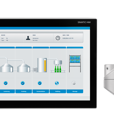 SIMATIC HMI TP1200 Comfort Pro for support arm (expandable, round tube) and extension unit, advanced panel, touch operation, 12” widescreen TFT display