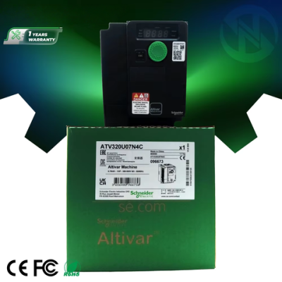 Schneider brand new original ATV320U07N4C Altivar 320 model 0.75 kW 380-500V three-phase compact frequency converter variable speed drive