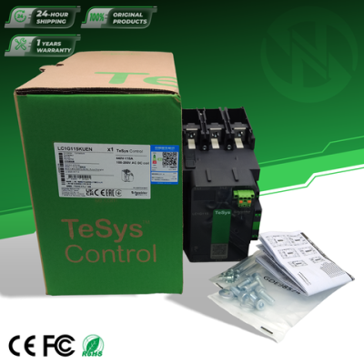 Schneider Electric offers a one-year original factory warranty for the LC1G115KUEN TeSys series three-pole AC contactor designed for motor control applications