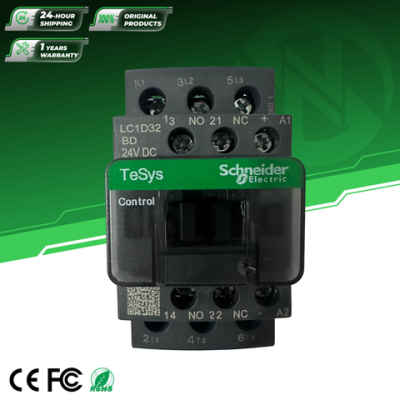 Square D's new LC1D32BDC Tesys Deca 3-pole 32A AC contactor for industrial motor control