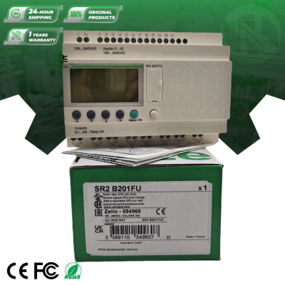 Schneider's new original SR2B201FU intelligent relay basic PLC logic controller AC100-240V 12DI 8 relay with RTC display