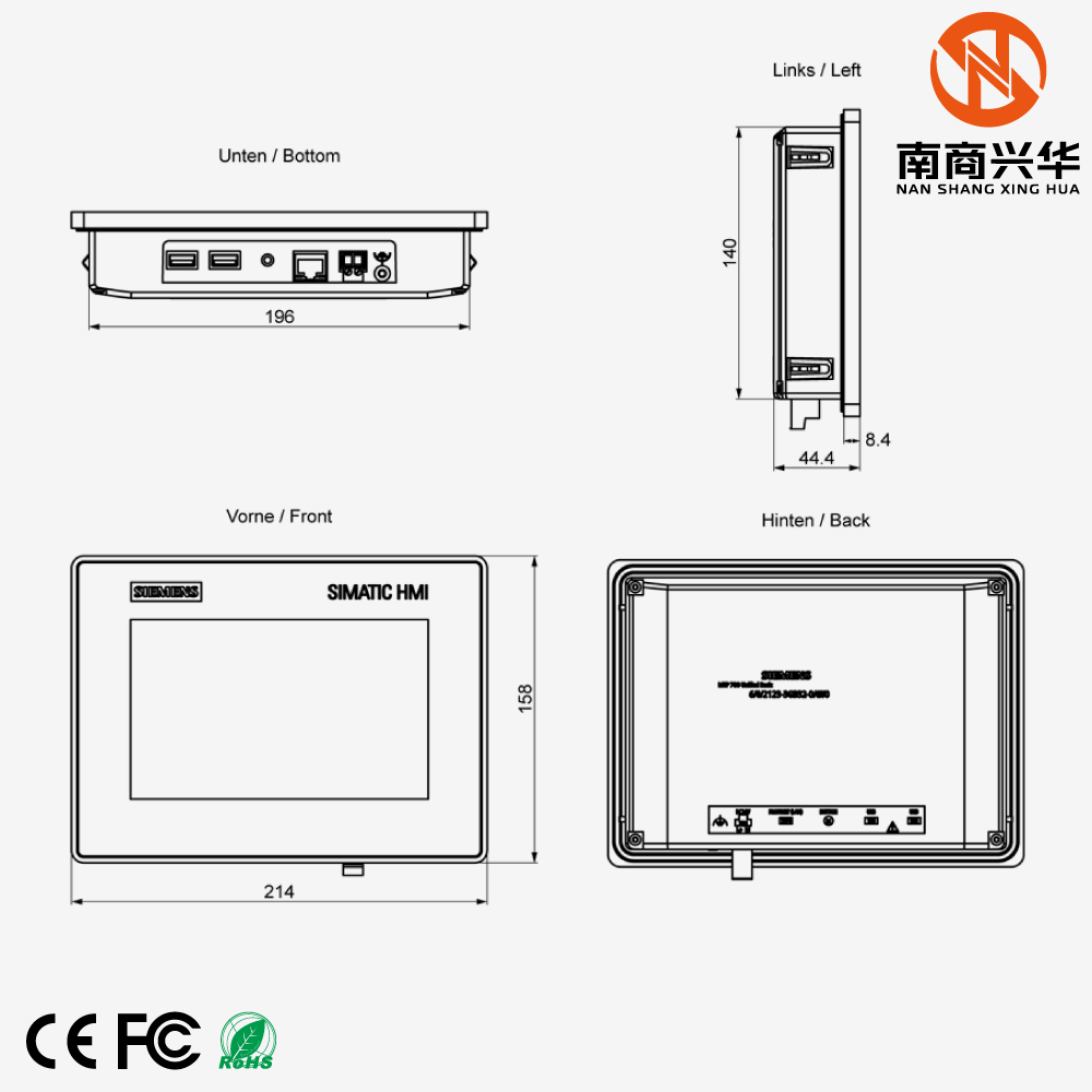 SIMATIC HMI MTP700, Unified Basic Panel, Touch Operation, 7" Widescreen TFT (Color) Display, 16 Million Colors, PROFINET Interface - Image 4