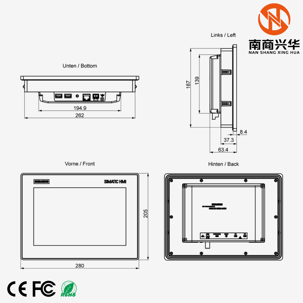 SIMATIC HMI MTP1000, Unified Basic Panel, Touch Operation, 10” Widescreen TFT (Color) Display, 16 Million Colors, PROFINET Interface - Image 5