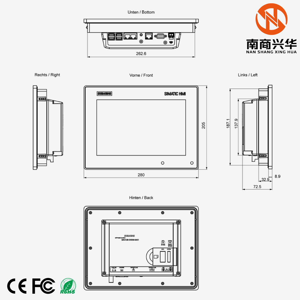 SIMATIC HMI MTP1000, Unified Smart Panel, touch operation, 10.1" widescreen TFT (color) display, sixteen million colors, PROFINET interface, minimum project configurable version WinCC Unified Comfort V16 - Image 5