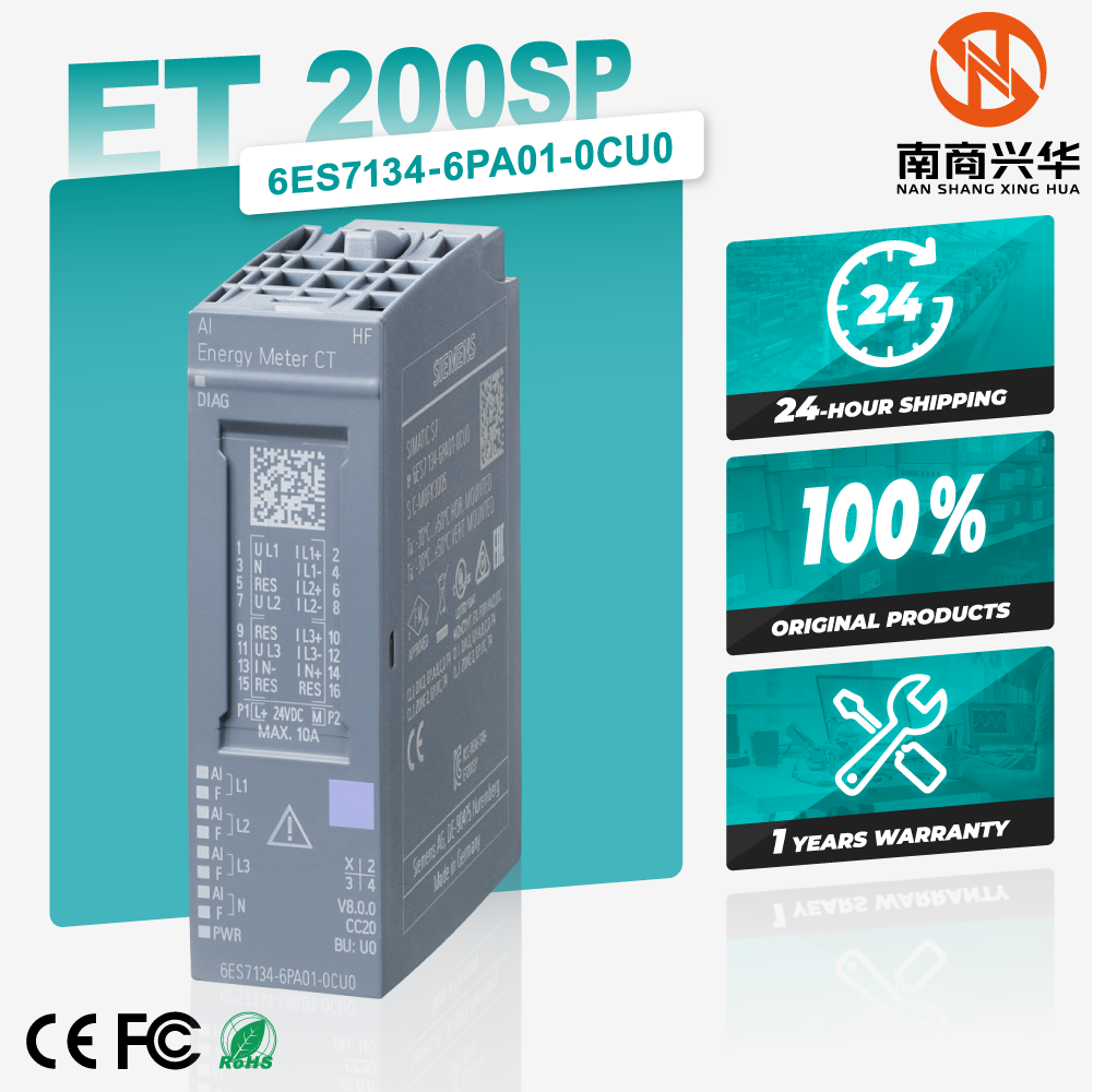 SIMATIC ET 200SP, analog input end module, analog input energy meter CT HF, for 1A or 5A current transformers, with power analysis function, suitable for U0 type base unit, channel diagnostics