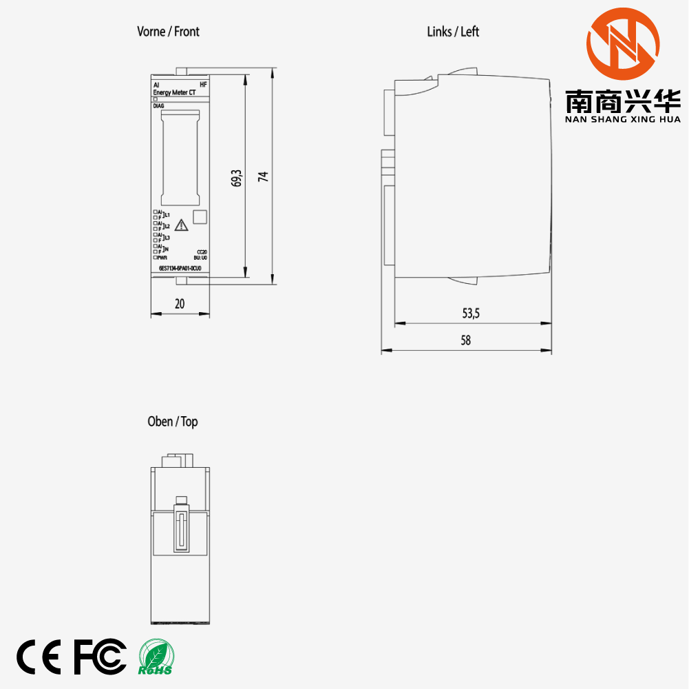 SIMATIC ET 200SP, analog input end module, analog input energy meter CT HF, for 1A or 5A current transformers, with power analysis function, suitable for U0 type base unit, channel diagnostics - Image 2