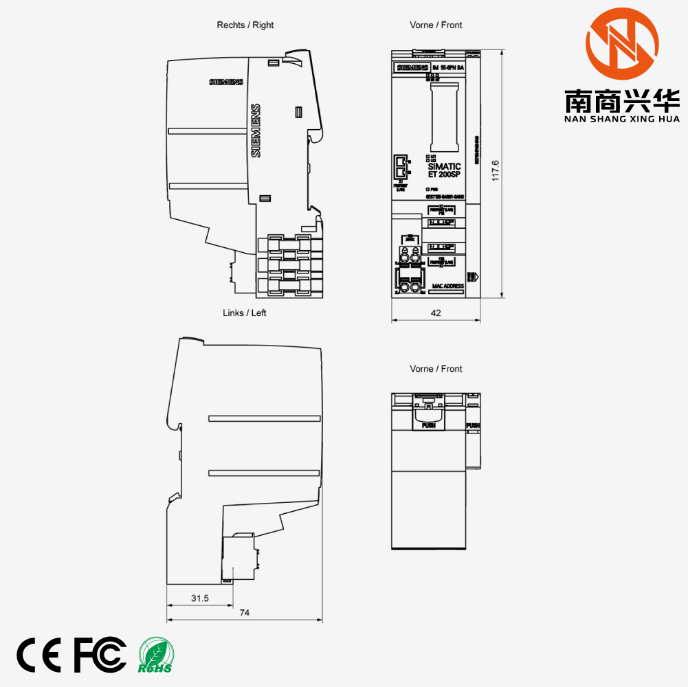 SIMATIC ET 200SP, PROFINET interface module IM 155-6 PN Basic, up to 16 I/O modules - Image 3
