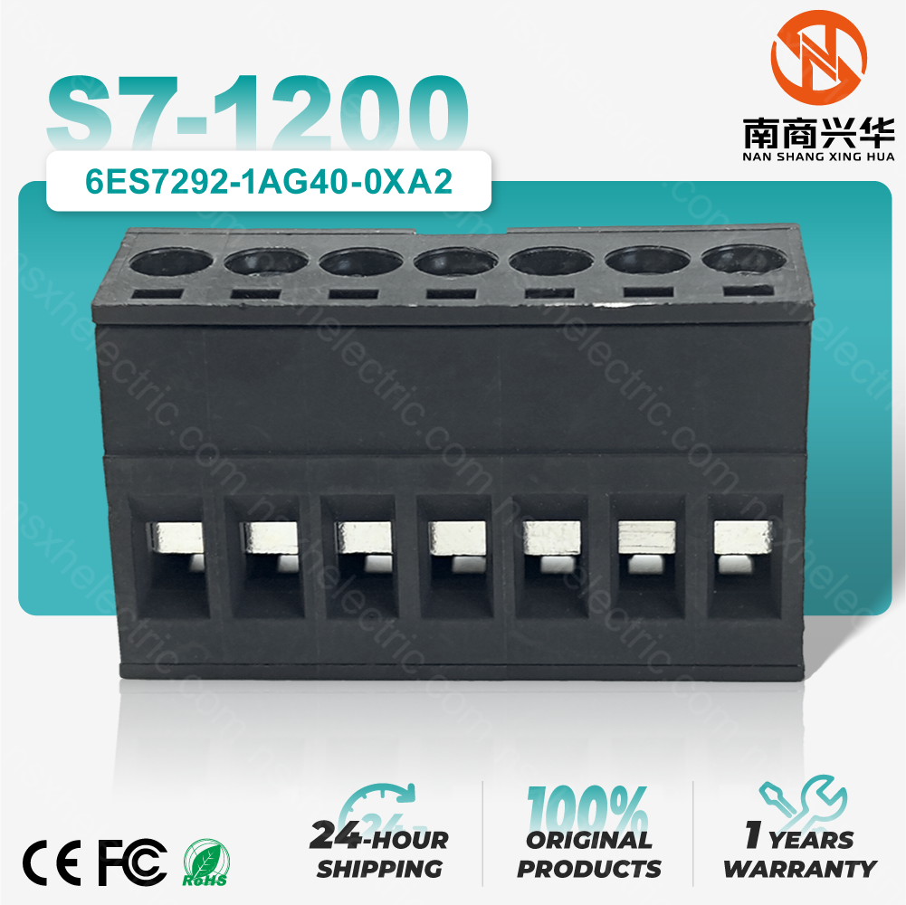 SIMATIC S7-1200, spare part, galvanized input/output terminal box, intermediate coding, 7 pins for voltage terminal SM 1238 Energy Meter (4 pieces, each includes 7 screws)