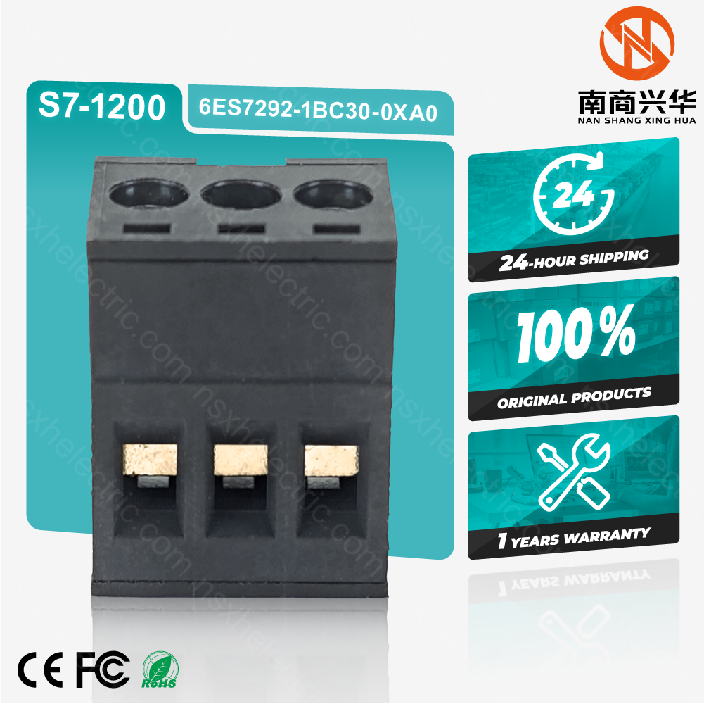 SIMATIC S7-1200, Spare Part, Gold-Plated I/O Terminal Box, Analog Input Side, CPU 1211C/1212C/1214C (4 pieces, each with 3 bolts)