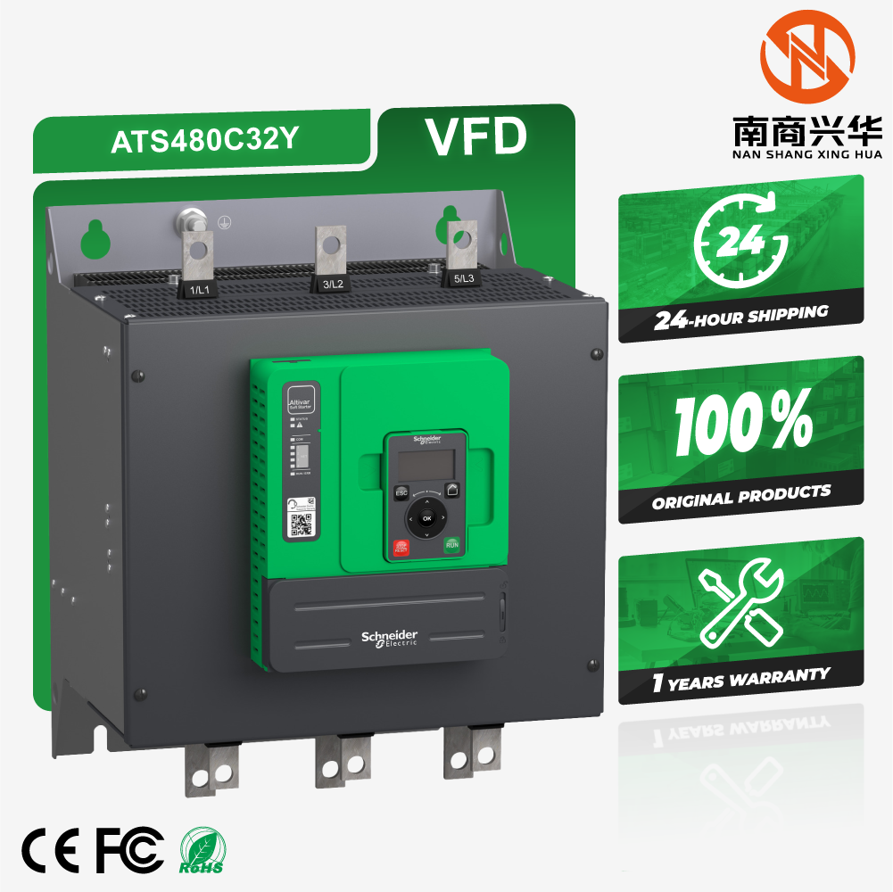 Schneider 100% original brand new ATS480 three-phase motor AC 100kW-315kW air conditioner 208-690V soft start ATS480C32Y with motor protection