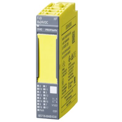 SIMATIC DP, electronic module for ET 200SP, F-DI 8x 24VDC HF, 15mm structural width, up to PLe (ISO 13849-1)/SIL3 (IEC 61508)