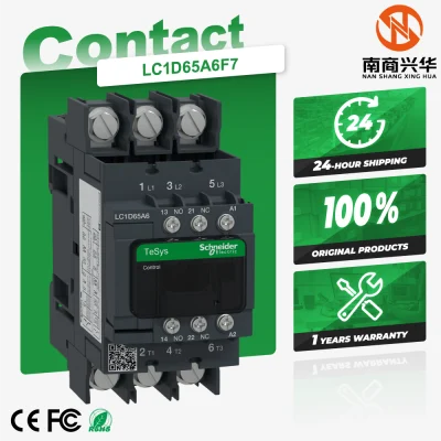 100% Genuine New Schneider LC1D65A6F7 TeSys D Series 65A 110V Three-Pole AC Contactor for Motor Control