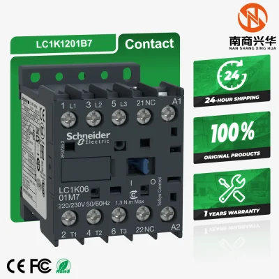 100% brand new original TeSys K series three-phase 12A 24V LC1K1201B7 AC contactor