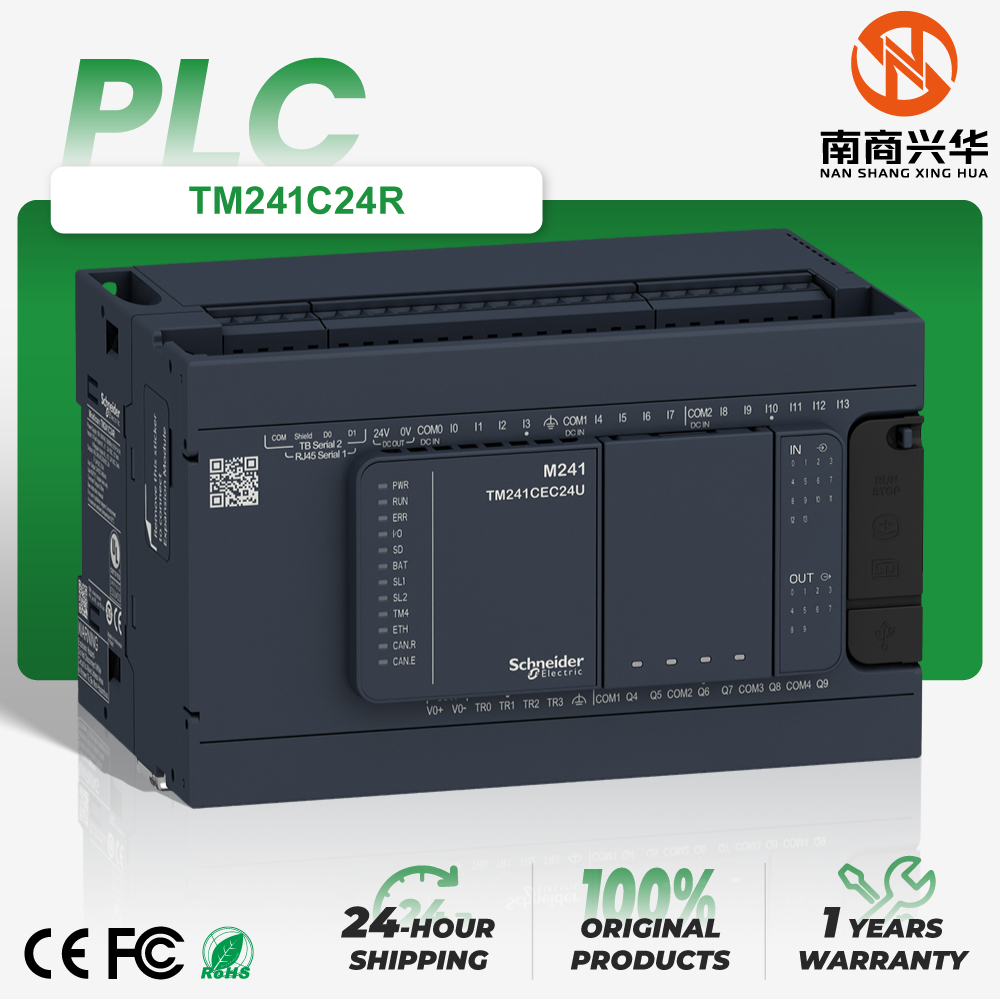 Schneider New Original Industrial Automation TM241C24R Modicon M241 Relay Output PLC Programmable Logic Controller
