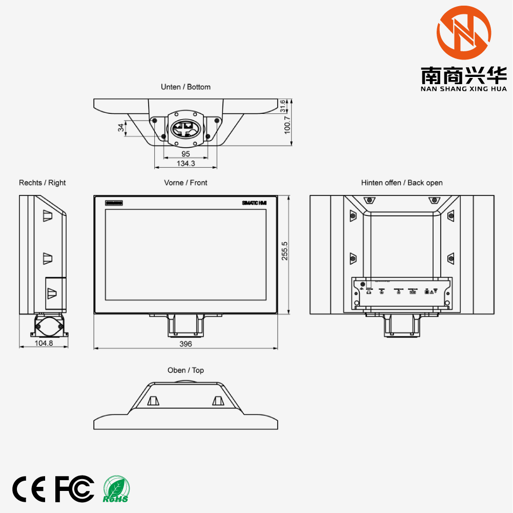 SIMATIC HMI TP1500 Comfort Pro, for foot (expandable, lower flange), advanced panel, touch operation, 15” widescreen TFT display - Image 4