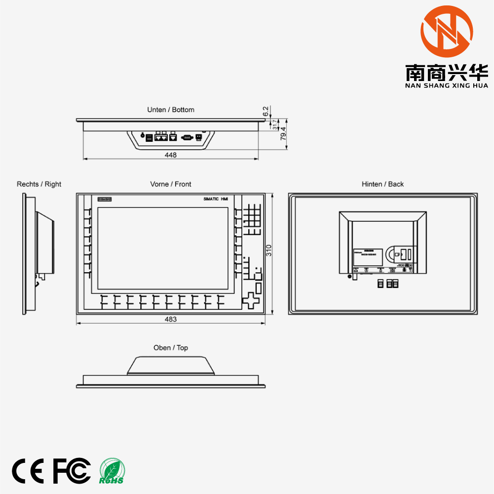 SIMATIC HMI KP1500 Comfort, Comfort Panel, Button Operation, 15" Widescreen TFT Display - Image 4