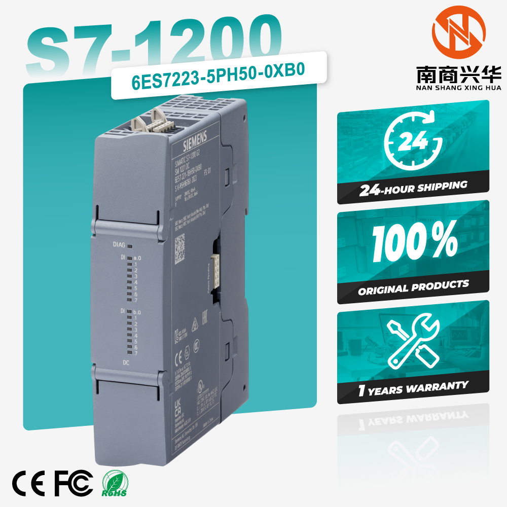 SIMATIC S7-1200 G2: SM 1223 Digital I/O, 8DI/8RLY; Input: 8x DI 24V DC sourcing/sinking; Output: 8x DO relay 2A