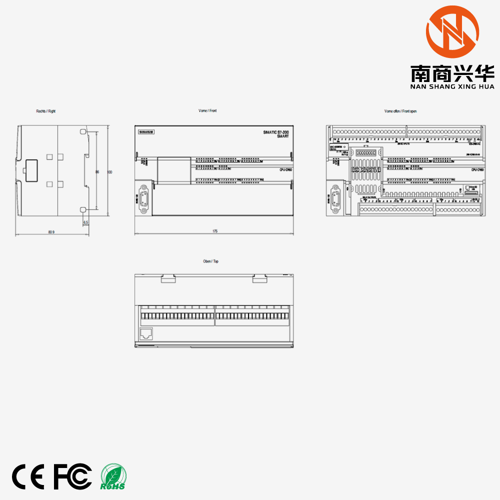SIMATIC S7-200 SMART CPU CR60 AC/DC/Relay 36DI/24DQ - Image 2