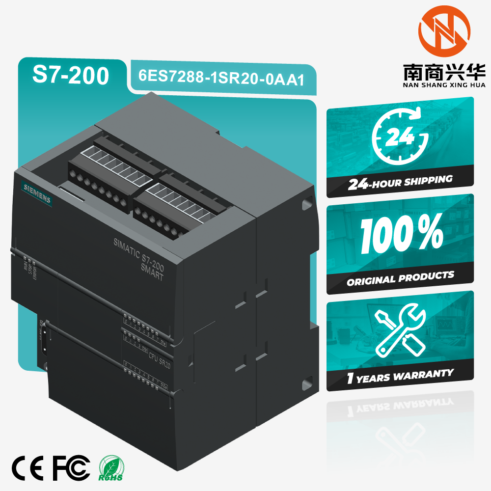 SIMATIC S7-200 SMART, CPU SR20, Standard CPU Module, relay output, 220 V AC or 110 DC power supply, 12 inputs/8 outputs