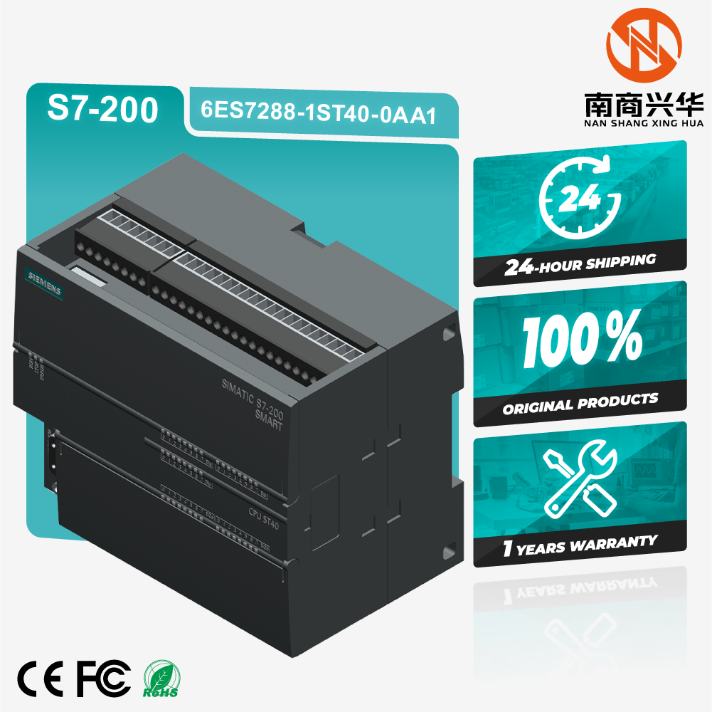 SIMATIC S7-200 SMART, CPU ST40, Standard CPU Module, Transistor Output, 24 V DC Power Supply, 24 Inputs/16 Outputs