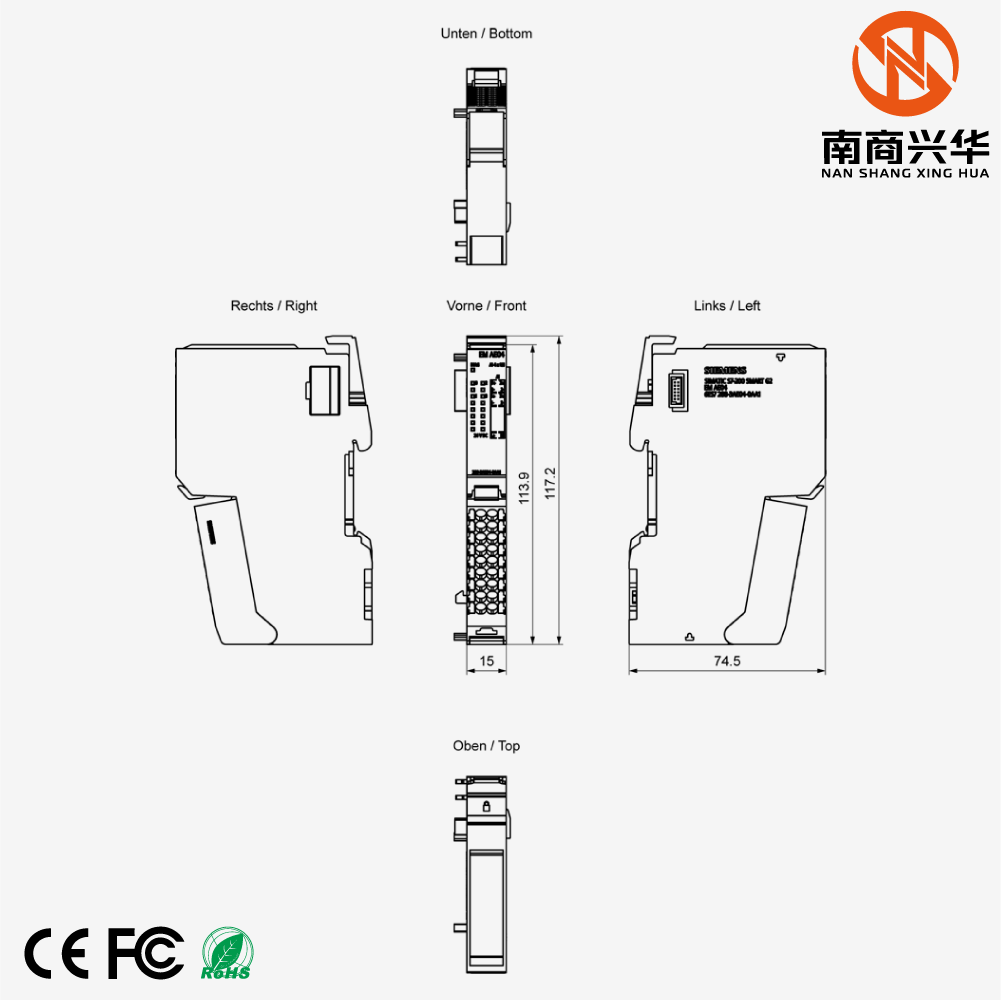 S7-200 SMART G2 EM AE04 Analog Input Module, 4 ?? U/I input - Image 2
