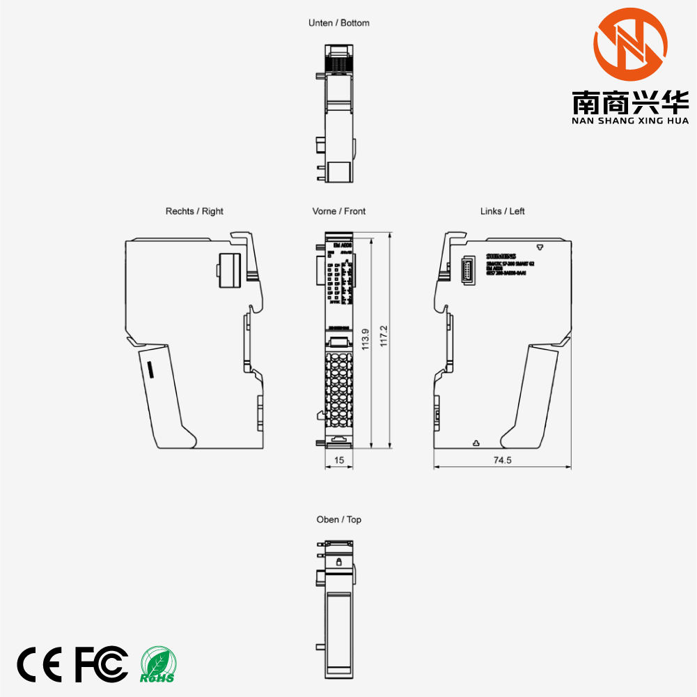 S7-200 SMART G2 EM AE08 Analog Input Module, 8 ?? U/I input - Image 2